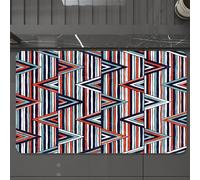 EMCLKS Tappeto Bagno 60x90 cm,Decorazione tribale, motivo etnico astratto africano a strisce con triangoli,Tappetino Assorbente e Antiscivolo in Microfibra per Bagno,Cucina,Camera da Letto,Corridoio