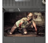 EMCLKS Tappeto Bagno 60x90 cm,Decorazione zombie, spaventoso uomo morto di Halloween in un vecchio edifici,Tappetino Assorbente e Antiscivolo in Microfibra per Bagno,Cucina,Camera da Letto,Corridoio