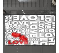 EMCLKS Tappeto Bagno 60x90 cm,Decorazioni d'amore, macro grandi testi d'amore, impostazione di lettere Emo,Tappetino Assorbente e Antiscivolo in Microfibra per Bagno,Cucina,Camera da Letto,Corridoio