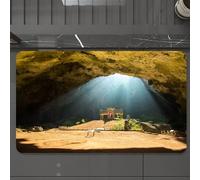 EMCLKS Tappeto Bagno 60x90 cm,Decorazioni naturali della grotta, vista dall'interno della grotta verso la,Tappetino Assorbente e Antiscivolo in Microfibra per Bagno,Cucina,Camera da Letto,Corridoio