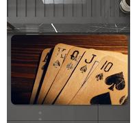 EMCLKS Tappeto Bagno 60x90 cm,Decorazioni per tornei di poker, vecchie carte, morbide e accoglienti,Tappetino Assorbente e Antiscivolo in Microfibra per Bagno,Cucina,Camera da Letto,Corridoio