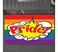 EMCLKS Tappeto Bagno 60x90 cm,Decorazioni Pride, effetto esplosione bomba Pride Blast, icona dei fumetti P,Tappetino Assorbente e Antiscivolo in Microfibra per Bagno,Cucina,Camera da Letto,Corridoio