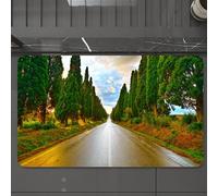 EMCLKS Tappeto Bagno 60x90 cm,Decorazioni toscane, ampio viale alberato nel vecchio borgo europeo Paese vi,Tappetino Assorbente e Antiscivolo in Microfibra per Bagno,Cucina,Camera da Letto,Corridoio