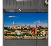 EMCLKS Tappeto Bagno 60x90 cm,Decorazioni Wanderlust, Budapest, Ungheria, Esterno, Europa, Cupola, Archite,Tappetino Assorbente e Antiscivolo in Microfibra per Bagno,Cucina,Camera da Letto,Corridoio