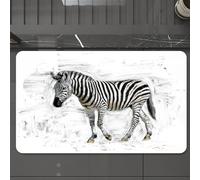 EMCLKS Tappeto Bagno 60x90 cm,DIPINTO A OLIO CON SCHIZZO DI ZEBRA,Tappetino Assorbente e Antiscivolo in Microfibra per Bagno,Cucina,Camera da Letto,Corridoio