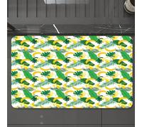 EMCLKS Tappeto Bagno 60x90 cm,Disegno ripetuto di una serie di foglie tropicali verdi e banane gialle su s,Tappetino Assorbente e Antiscivolo in Microfibra per Bagno,Cucina,Camera da Letto,Corridoio