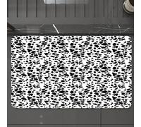 EMCLKS Tappeto Bagno 60x90 cm,Elegante motivo a pois monocromatici, disegno ripetuto di punti neri su sfon,Tappetino Assorbente e Antiscivolo in Microfibra per Bagno,Cucina,Camera da Letto,Corridoio