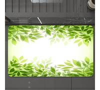 EMCLKS Tappeto Bagno 60x90 cm,Foglie, cornici in stile moderno con foglie e rami di alberi Feng Shui,Tappetino Assorbente e Antiscivolo in Microfibra per Bagno,Cucina,Camera da Letto,Corridoio