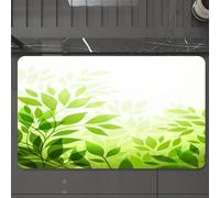 EMCLKS Tappeto Bagno 60x90 cm,Foglie, illustrazione astratta moderna con foglie verdi all'aperto, amante d,Tappetino Assorbente e Antiscivolo in Microfibra per Bagno,Cucina,Camera da Letto,Corridoio