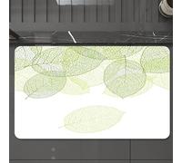EMCLKS Tappeto Bagno 60x90 cm,Foglie verdi fresche stilizzate verdi botanica biologia,Tappetino Assorbente e Antiscivolo in Microfibra per Bagno,Cucina,Camera da Letto,Corridoio