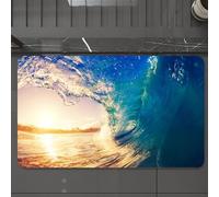 EMCLKS Tappeto Bagno 60x90 cm,Fotografia delle onde dell'oceano, onde spettacolari al sole, foto dell'ocea,Tappetino Assorbente e Antiscivolo in Microfibra per Bagno,Cucina,Camera da Letto,Corridoio