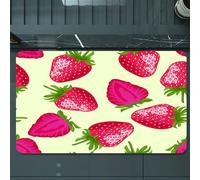 EMCLKS Tappeto Bagno 60x90 cm,Fragola intera, disegno ripetuto di fragole, piacevole motivo a fragola,Tappetino Assorbente e Antiscivolo in Microfibra per Bagno,Cucina,Camera da Letto,Corridoio