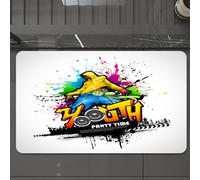 EMCLKS Tappeto Bagno 60x90 cm,Gioventù, Giovane Uomo Hip Hop Cultura Graffiti Arte e Stress,Tappetino Assorbente e Antiscivolo in Microfibra per Bagno,Cucina,Camera da Letto,Corridoio