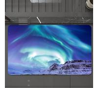 EMCLKS Tappeto Bagno 60x90 cm,Inverno, Aurora Boreale in Islanda Fenomeni Naturali Ambiente Decorativo del,Tappetino Assorbente e Antiscivolo in Microfibra per Bagno,Cucina,Camera da Letto,Corridoio