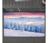 EMCLKS Tappeto Bagno 60x90 cm,Inverno, calmo e suggestivo scenario dell'alba nella campagna dei Monti Carp,Tappetino Assorbente e Antiscivolo in Microfibra per Bagno,Cucina,Camera da Letto,Corridoio