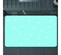 EMCLKS Tappeto Bagno 60x90 cm,Inverno, motivo di nevicata morbida con punti su blu1,Tappetino Assorbente e Antiscivolo in Microfibra per Bagno,Cucina,Camera da Letto,Corridoio