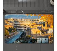 EMCLKS Tappeto Bagno 60x90 cm,Italia, Colosseo a Roma anfiteatro antica architettura storica sera dicembre,Tappetino Assorbente e Antiscivolo in Microfibra per Bagno,Cucina,Camera da Letto,Corridoio