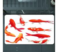 EMCLKS Tappeto Bagno 60x90 cm,Koi. Nishikigoi o carpa broccata, pesci colorati asiatici giapponesi isolati,Tappetino Assorbente e Antiscivolo in Microfibra per Bagno,Cucina,Camera da Letto,Corridoio