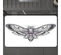EMCLKS Tappeto Bagno 60x90 cm,La falena ha un teschio sul petto, una falena con un disegno a teschio, una,Tappetino Assorbente e Antiscivolo in Microfibra per Bagno,Cucina,Camera da Letto,Corridoio