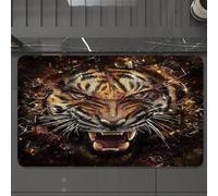 EMCLKS Tappeto Bagno 60x90 cm,La feroce tigre libera il suo potere primitivo, Tigre maestosa che ruggisce,Tappetino Assorbente e Antiscivolo in Microfibra per Bagno,Cucina,Camera da Letto,Corridoio