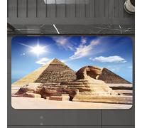 EMCLKS Tappeto Bagno 60x90 cm,La Grande Sfinge tra le Piramidi di Chefren e Micerino di Giza, Cairo, Egitt,Tappetino Assorbente e Antiscivolo in Microfibra per Bagno,Cucina,Camera da Letto,Corridoio
