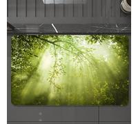EMCLKS Tappeto Bagno 60x90 cm,La luce del sole penetra attraverso le lussureggianti foglie verdi, creando,Tappetino Assorbente e Antiscivolo in Microfibra per Bagno,Cucina,Camera da Letto,Corridoio