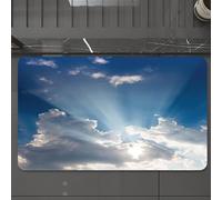 EMCLKS Tappeto Bagno 60x90 cm,La luce del sole penetra attraverso le nuvole nel cielo blu profondo, forman,Tappetino Assorbente e Antiscivolo in Microfibra per Bagno,Cucina,Camera da Letto,Corridoio