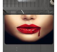 EMCLKS Tappeto Bagno 60x90 cm,Labbra di donna vampiro sexy con sangue che gocciola, primo piano glamour di,Tappetino Assorbente e Antiscivolo in Microfibra per Bagno,Cucina,Camera da Letto,Corridoio