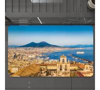 EMCLKS Tappeto Bagno 60x90 cm,L'affascinante paesaggio di Napoli, gli edifici storici e il porto trafficat,Tappetino Assorbente e Antiscivolo in Microfibra per Bagno,Cucina,Camera da Letto,Corridoio