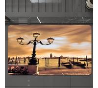 EMCLKS Tappeto Bagno 60x90 cm,Laguna di Venezia. Gondole ormeggiate a Piazza San Marco sui Canal Grande di,Tappetino Assorbente e Antiscivolo in Microfibra per Bagno,Cucina,Camera da Letto,Corridoio