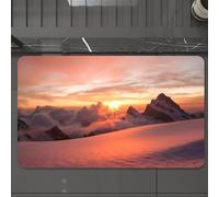 EMCLKS Tappeto Bagno 60x90 cm,Lake Decor, alba sulle Alpi svizzere con una vista magica sul paradiso natur,Tappetino Assorbente e Antiscivolo in Microfibra per Bagno,Cucina,Camera da Letto,Corridoio