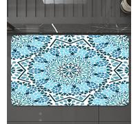 EMCLKS Tappeto Bagno 60x90 cm,L'architettura marocchina e marocchina è sta da mosaici con motivi geometric,Tappetino Assorbente e Antiscivolo in Microfibra per Bagno,Cucina,Camera da Letto,Corridoio