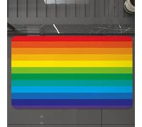 EMCLKS Tappeto Bagno 60x90 cm,Le iconiche strisce arcobaleno, sequenze ordinate di colori arcobaleno dal r,Tappetino Assorbente e Antiscivolo in Microfibra per Bagno,Cucina,Camera da Letto,Corridoio