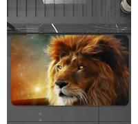 EMCLKS Tappeto Bagno 60x90 cm,Lo sguardo del leone nell'abisso stellato,Tappetino Assorbente e Antiscivolo in Microfibra per Bagno,Cucina,Camera da Letto,Corridoio