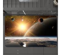EMCLKS Tappeto Bagno 60x90 cm,Lo spazio, le lune e l'universo,Tappetino Assorbente e Antiscivolo in Microfibra per Bagno,Cucina,Camera da Letto,Corridoio