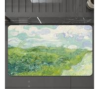 EMCLKS Tappeto Bagno 60x90 cm,Lo stile iconico di, un paesaggio verde lussureggiante con nuvole vibranti,Tappetino Assorbente e Antiscivolo in Microfibra per Bagno,Cucina,Camera da Letto,Corridoio