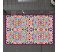 EMCLKS Tappeto Bagno 60x90 cm,Mandala viola, stile hippy arabesco Autentico orientale nei toni vivaci maro,Tappetino Assorbente e Antiscivolo in Microfibra per Bagno,Cucina,Camera da Letto,Corridoio