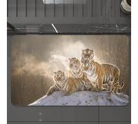 EMCLKS Tappeto Bagno 60x90 cm,Mandrie di tigri siberiane su rocce coperte di neve, La maestosa tigre nel p,Tappetino Assorbente e Antiscivolo in Microfibra per Bagno,Cucina,Camera da Letto,Corridoio