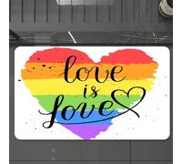 EMCLKS Tappeto Bagno 60x90 cm,Manifestazioni di orgoglio, sta gay e lesbica LGBT, amore e San Valentino,Tappetino Assorbente e Antiscivolo in Microfibra per Bagno,Cucina,Camera da Letto,Corridoio