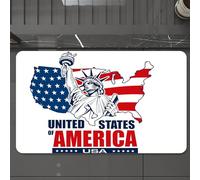 EMCLKS Tappeto Bagno 60x90 cm,Mappa USA, Stati Uniti d'America Tipografia Statua della Libertà Icona Illus,Tappetino Assorbente e Antiscivolo in Microfibra per Bagno,Cucina,Camera da Letto,Corridoio