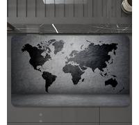 EMCLKS Tappeto Bagno 60x90 cm,Mescola l'arte grigio-nera su una superficie screpolata per creare un'atmosf,Tappetino Assorbente e Antiscivolo in Microfibra per Bagno,Cucina,Camera da Letto,Corridoio