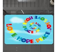 EMCLKS Tappeto Bagno 60x90 cm,Messaggio di amore, speranza, pace e gioia color arcobaleno con ispirazione,Tappetino Assorbente e Antiscivolo in Microfibra per Bagno,Cucina,Camera da Letto,Corridoio