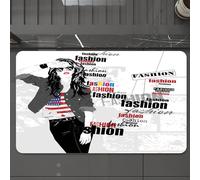 EMCLKS Tappeto Bagno 60x90 cm,Moda USA di una moderna ragazza adolescente con una maglietta con la bandier,Tappetino Assorbente e Antiscivolo in Microfibra per Bagno,Cucina,Camera da Letto,Corridoio