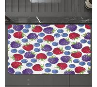 EMCLKS Tappeto Bagno 60x90 cm,Modello senza cuciture con frutti di bosco, lamponi, more e mirtilli. Illust,Tappetino Assorbente e Antiscivolo in Microfibra per Bagno,Cucina,Camera da Letto,Corridoio