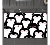 EMCLKS Tappeto Bagno 60x90 cm,Modello senza cuciture con pinguini,Tappetino Assorbente e Antiscivolo in Microfibra per Bagno,Cucina,Camera da Letto,Corridoio