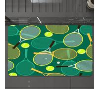 EMCLKS Tappeto Bagno 60x90 cm,Modello senza cuciture con racchette e palline da tennis. Illustrazione vett,Tappetino Assorbente e Antiscivolo in Microfibra per Bagno,Cucina,Camera da Letto,Corridoio
