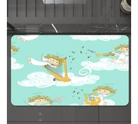 EMCLKS Tappeto Bagno 60x90 cm,Modello senza cuciture di una divertente banda di angeli dei cartoni animati,Tappetino Assorbente e Antiscivolo in Microfibra per Bagno,Cucina,Camera da Letto,Corridoio