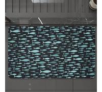 EMCLKS Tappeto Bagno 60x90 cm,Motivo senza soluzione di continuità con un banco di pesci. Sfondi con sagom,Tappetino Assorbente e Antiscivolo in Microfibra per Bagno,Cucina,Camera da Letto,Corridoio