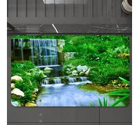 EMCLKS Tappeto Bagno 60x90 cm,Natura, cascata che scorre lungo le rocce, fogliame a cascata nella valle de,Tappetino Assorbente e Antiscivolo in Microfibra per Bagno,Cucina,Camera da Letto,Corridoio