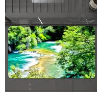 EMCLKS Tappeto Bagno 60x90 cm,Natura, Giungla squisita con cascata, Lago della foresta magica, Immagine da,Tappetino Assorbente e Antiscivolo in Microfibra per Bagno,Cucina,Camera da Letto,Corridoio